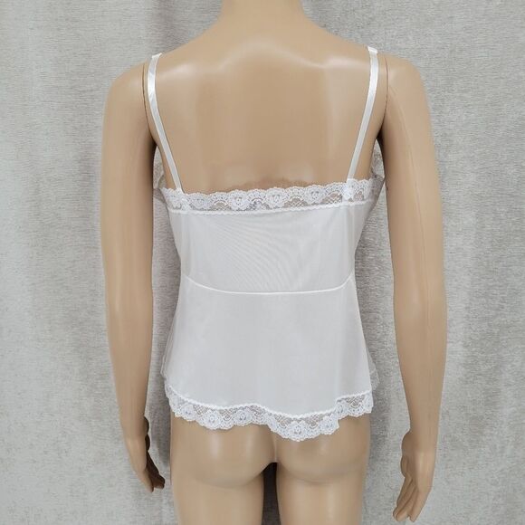 Ashley Taylor Vintage White Half Slip Cami Tank Top Lace Women's Medium - Picture 3 of 7